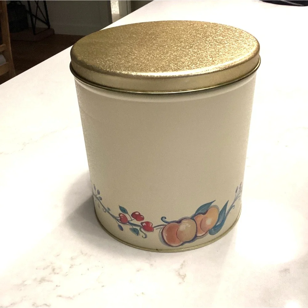 Ballonoff Metal Tin Canister Set Four Sizes Fruit Delight Design 1970's Era